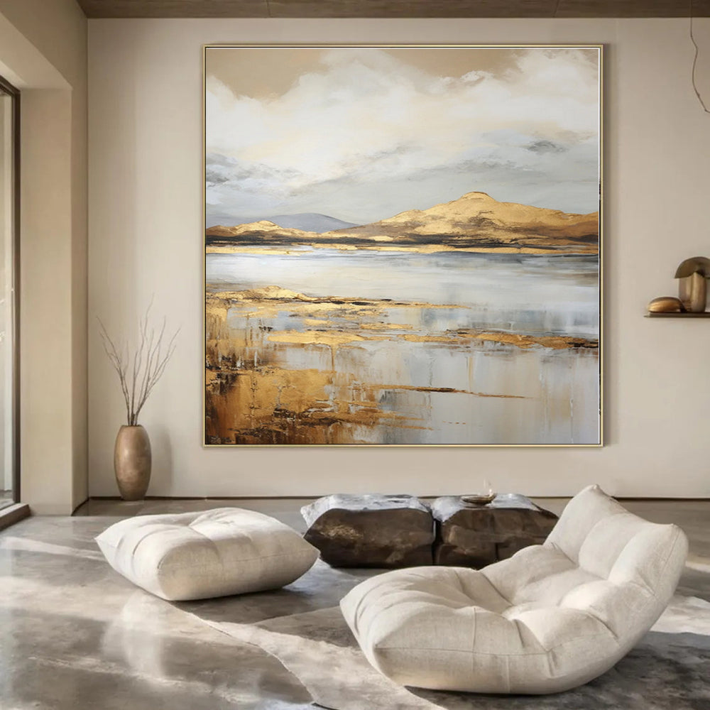 Retro Revival Hand-Painted Abstract Art for Nostalgic Bedrooms