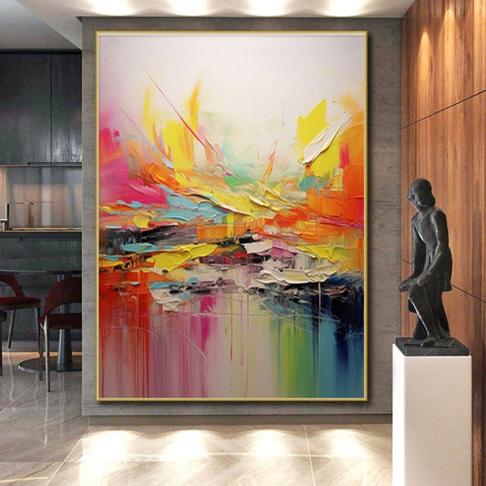 Large-Scale Abstract Art for Dining Room Wall Opposite Window