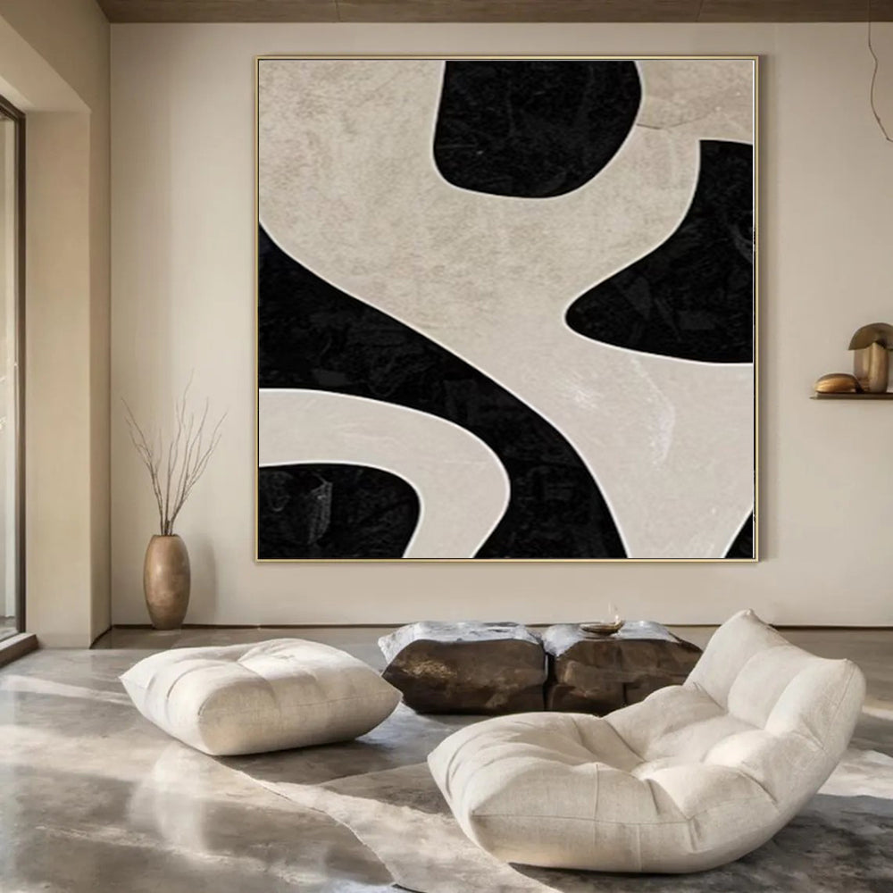 Large Hand-Painted Contemporary Abstract Wall Art for Family Home Mudrooms