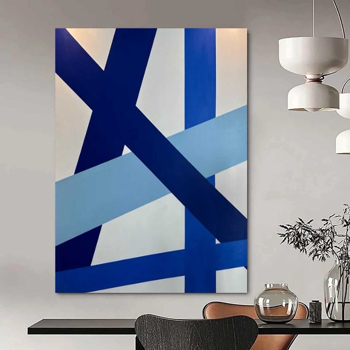 Super-Sized Hand-Painted Modern Abstract Wall Decor for Chic Home Libraries