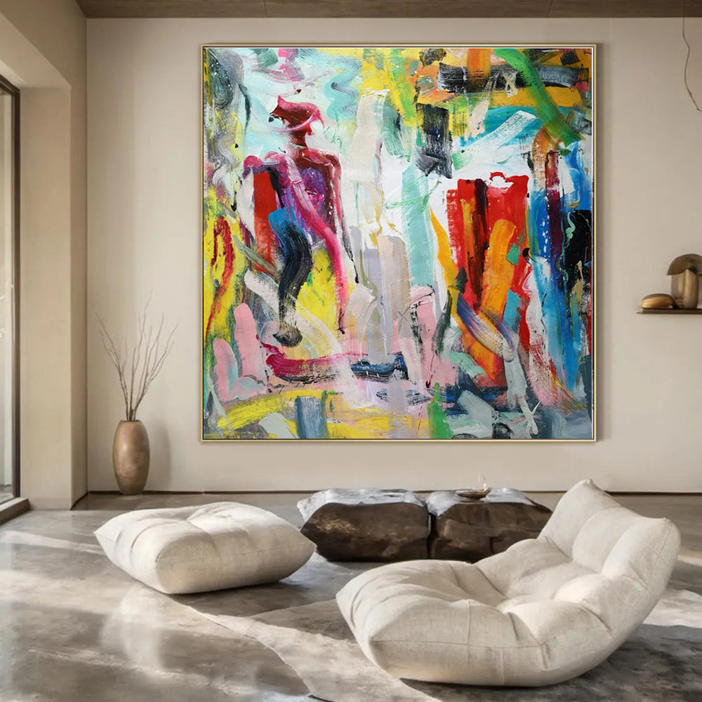 Hand-Painted Personalized Abstract Artwork for Office Customer Service Areas