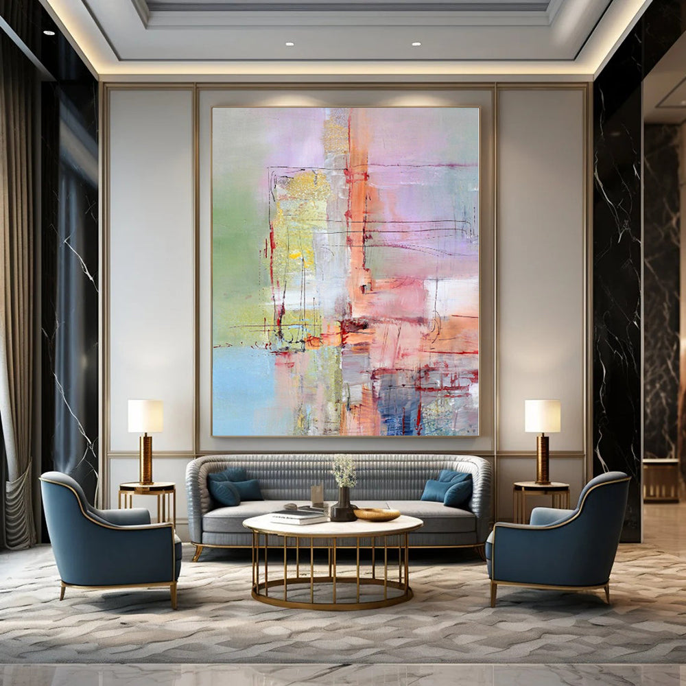 Grand Abstract Painting for Wine Barrel Cellar Interiors - Made to Order Acrylic on Linen