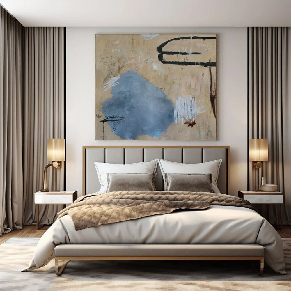 Custom Hand-Painted Abstract Painting for Office & Bar