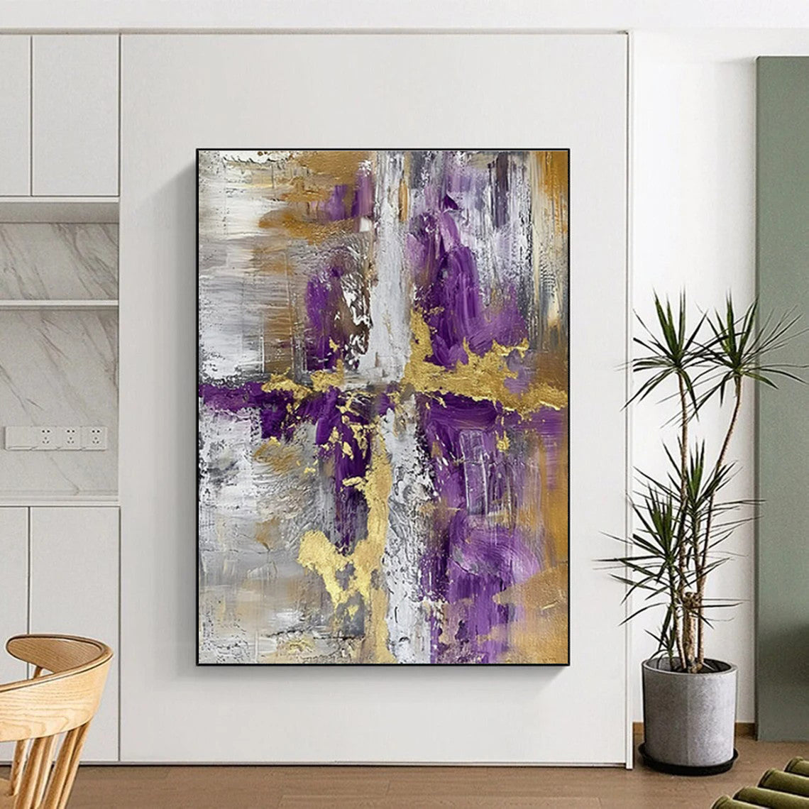 Huge Contemporary Abstract Painting for Restaurant Dining Area Ambiance