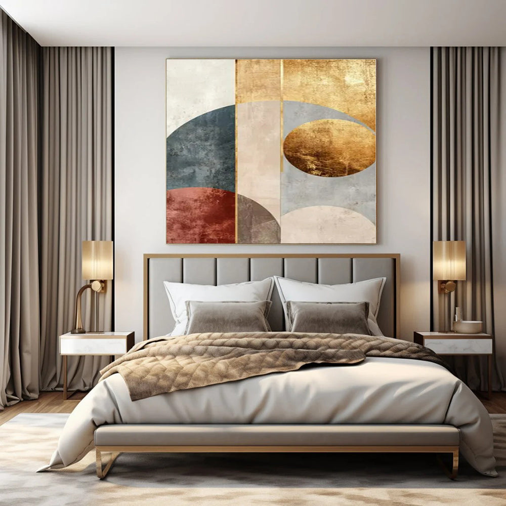 Rustic Retreat Hand-Painted Abstract Wall Decor for Country Bedrooms