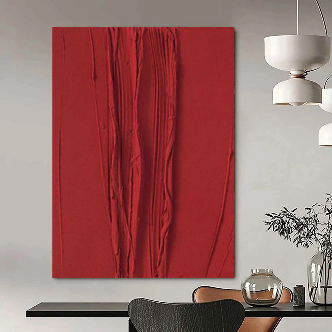 Large-Scale Hand-Painted Contemporary Abstract Mural for Family Home Kitchens
