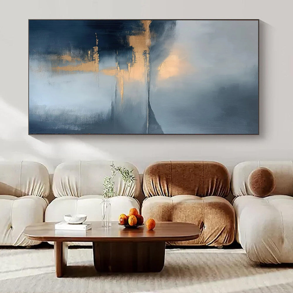 Giant Hand-Painted Modern Abstract Artwork for Fitness Studio Spin Class Rooms