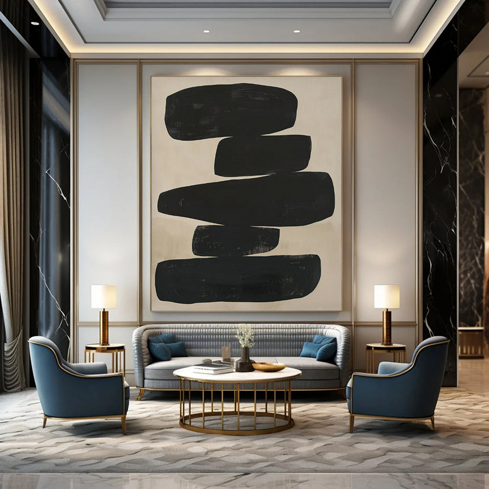 Colossal Hand-Painted Modern Abstract Art for University Lecture Hall Auditoriums