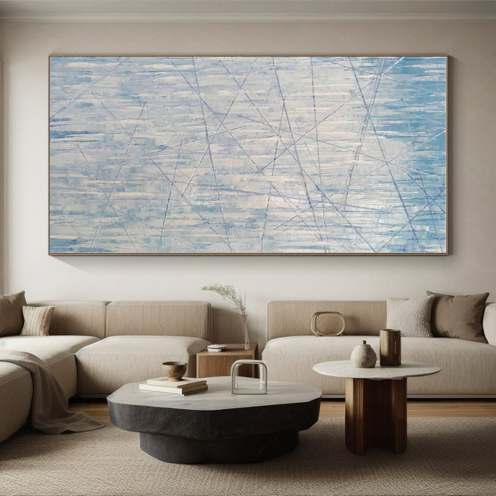 Huge Hand-Painted Abstract Canvas for Attic Storage and Display Wall