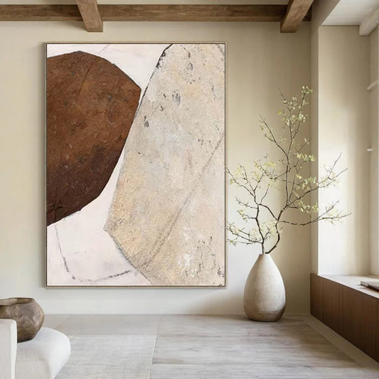 Giant Abstract Art for Treehouse Interiors - Hand-Painted Mixed Media on Canvas