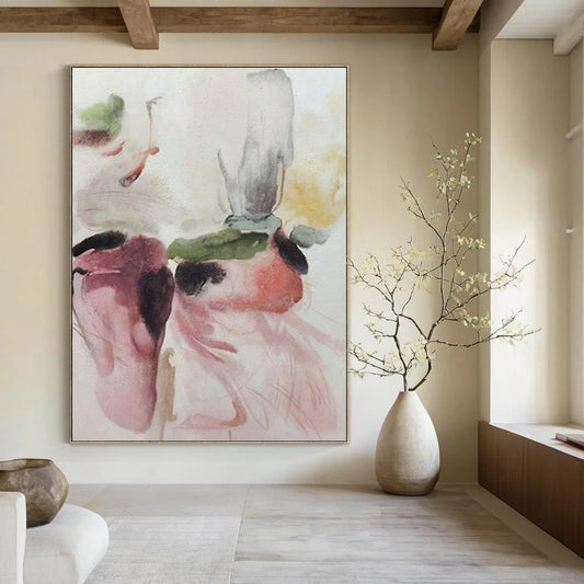 Huge Hand-Painted Contemporary Abstract Painting for Family Home Sunrooms