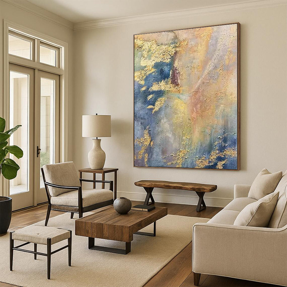 Oversized Custom Hand-Painted Abstract Wall Art for Laundry Room Utility Wall LargeART0582