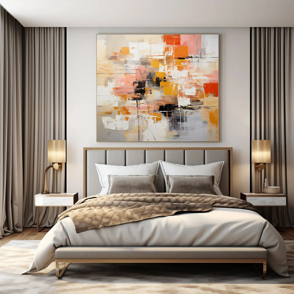 Hand-Painted Bespoke Abstract Canvas for Hallway & Hotel Lobby