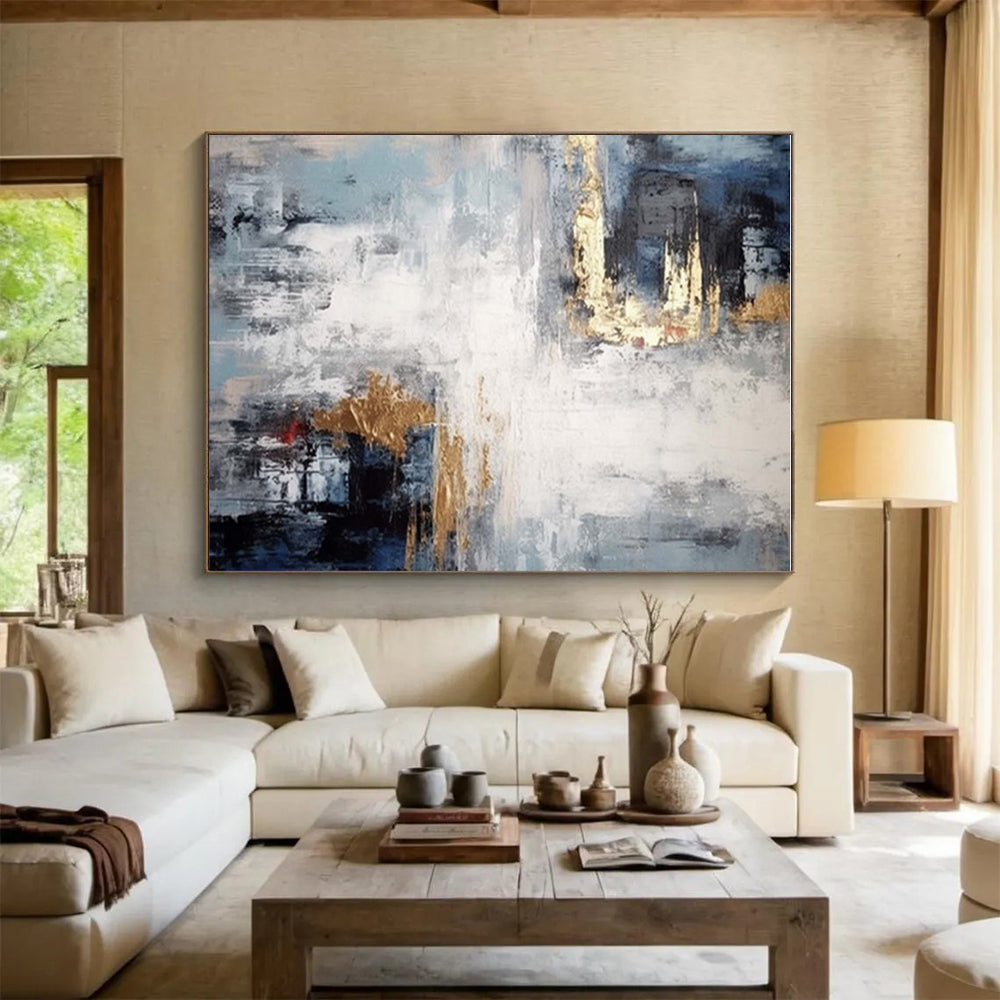 Extra-Huge Custom Abstract Canvas for Home Office Conference Area
