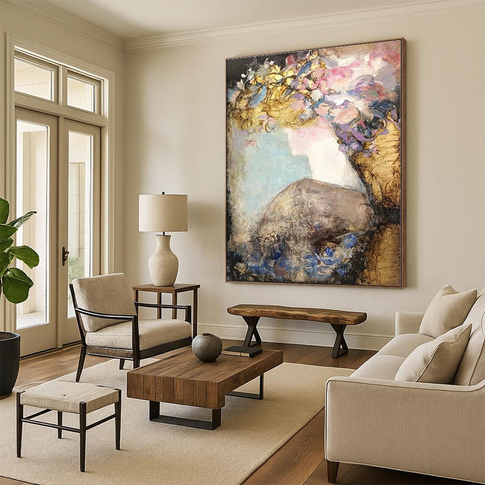 Enormous Personalized Abstract Canvas for Greenhouse Planting Bench Wall