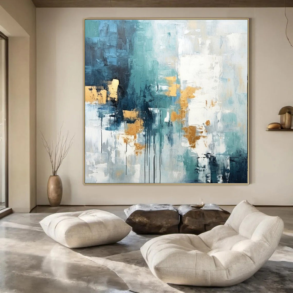 Gigantic Hand-Painted Modern Abstract Art for Family Home Libraries