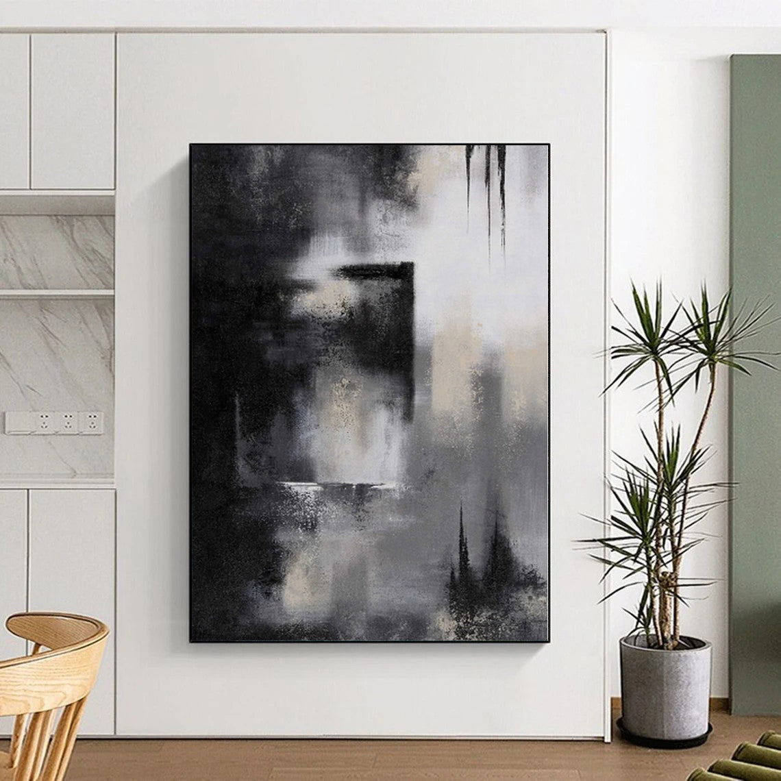 Custom Extra Large Abstract Weave Art - Hand-Painted Acrylic for Textile Design Studios