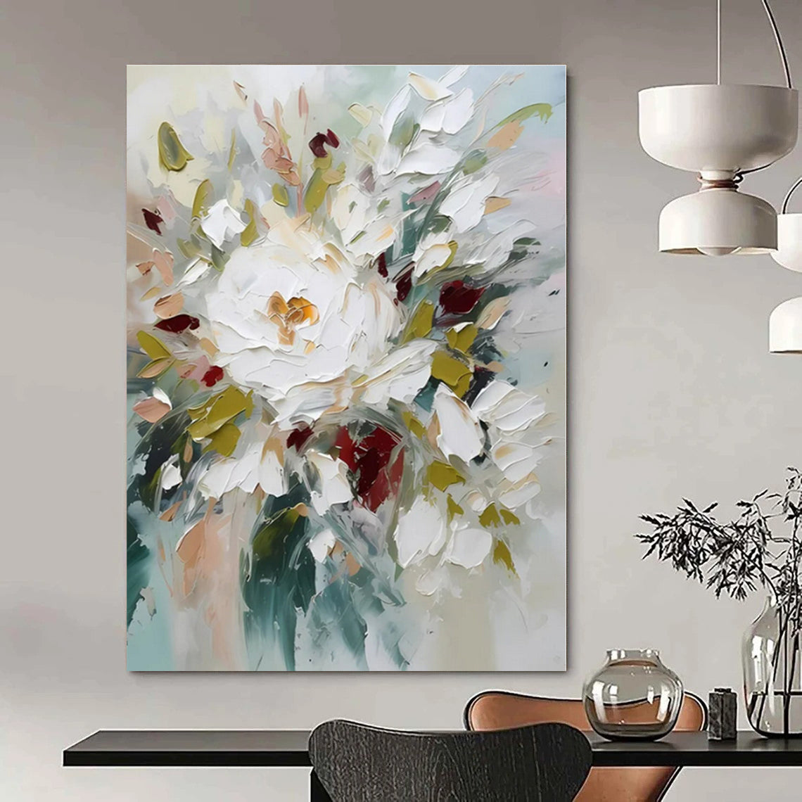 Custom Hand-Painted Abstract Mural for Hallway and Entryway