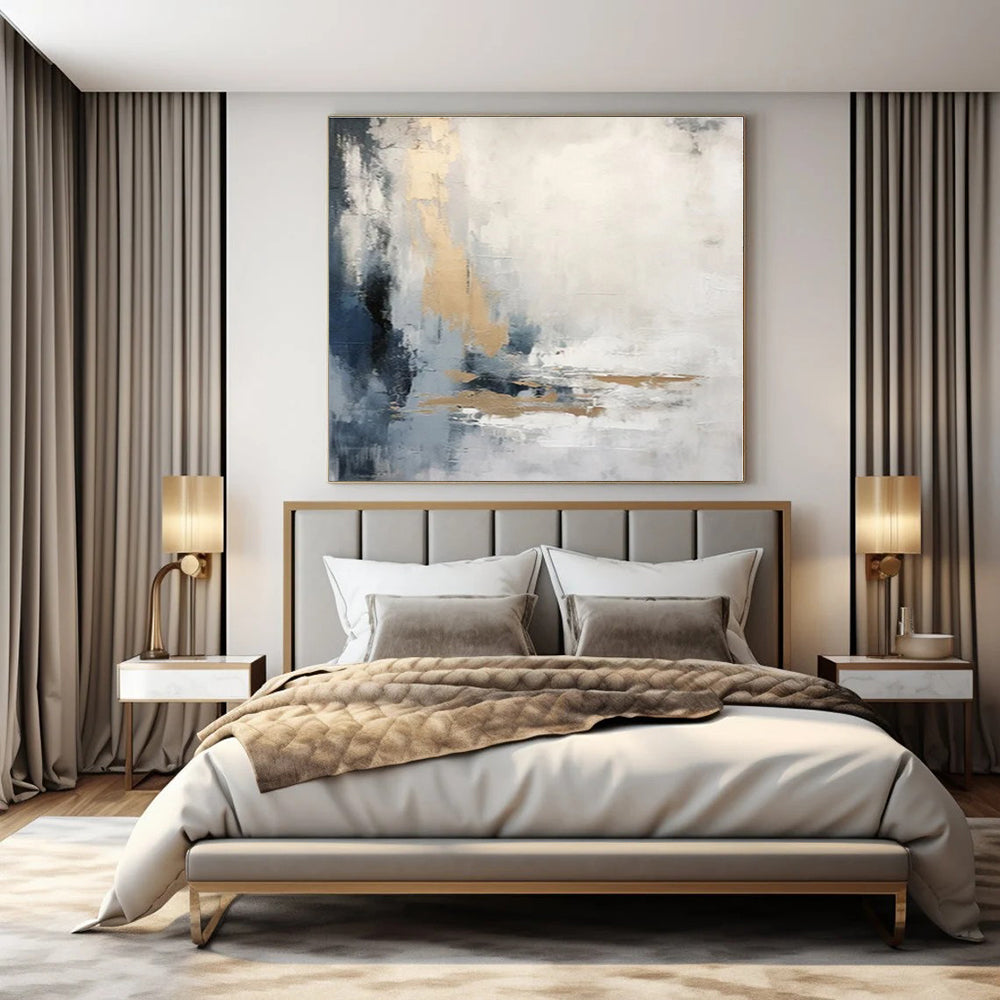 Large-Scale Hand-Painted Abstract Canvas for Office and Living Room