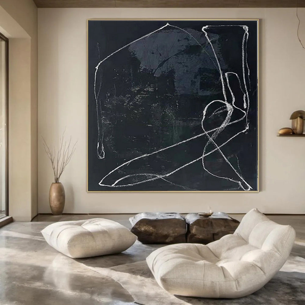 Immense Abstract Canvas for Home Bar Lounges - Made to Order Resin on Linen
