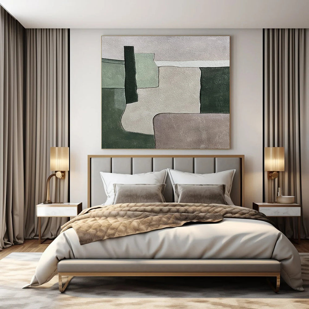 Custom Hand-Painted Abstract Painting for Dining Room & Hotel Rooftop Gardens