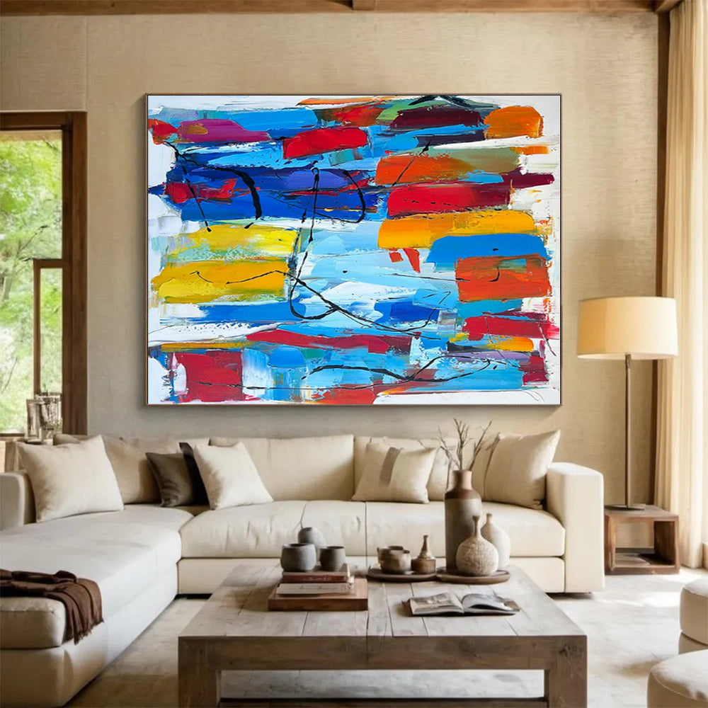 Gigantic Hand-Applied Abstract Painting for Healthcare Facilities LargeART0646