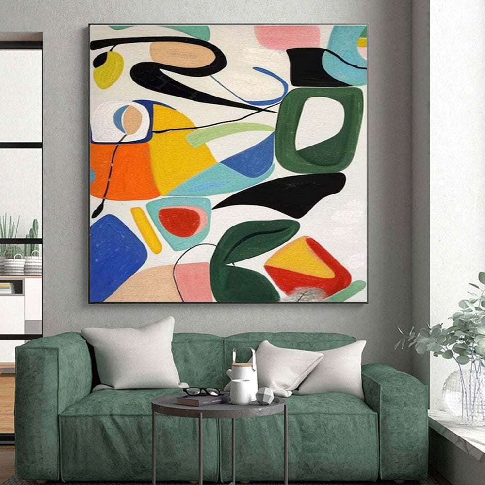 Oversized Custom-Made Hand-Painted Abstract Canvas for Attic Storage Wall LargeART0625