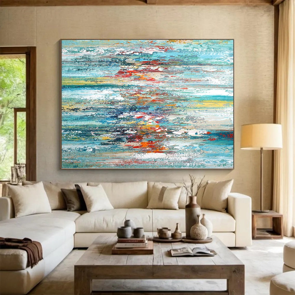 Large Custom Abstract Art for Bathroom Shower Alcove Walls