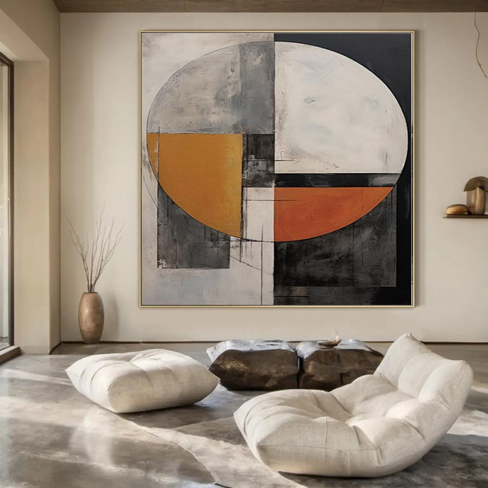 Artistic Stripe Hand-Painted Mural for Dining Room Statement Walls