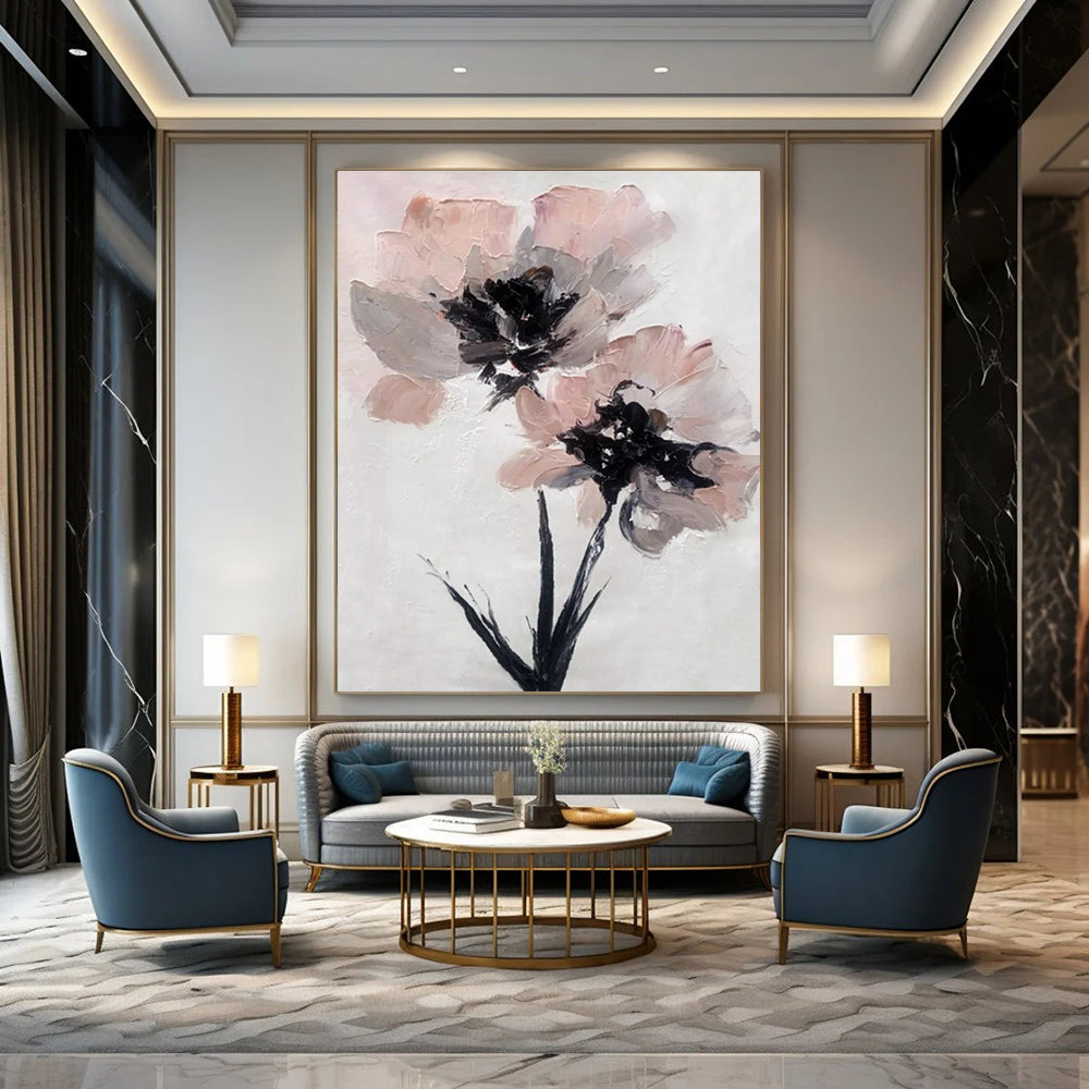 Oversized Custom Hand-Painted Abstract Art for Bedroom & Hotel Library