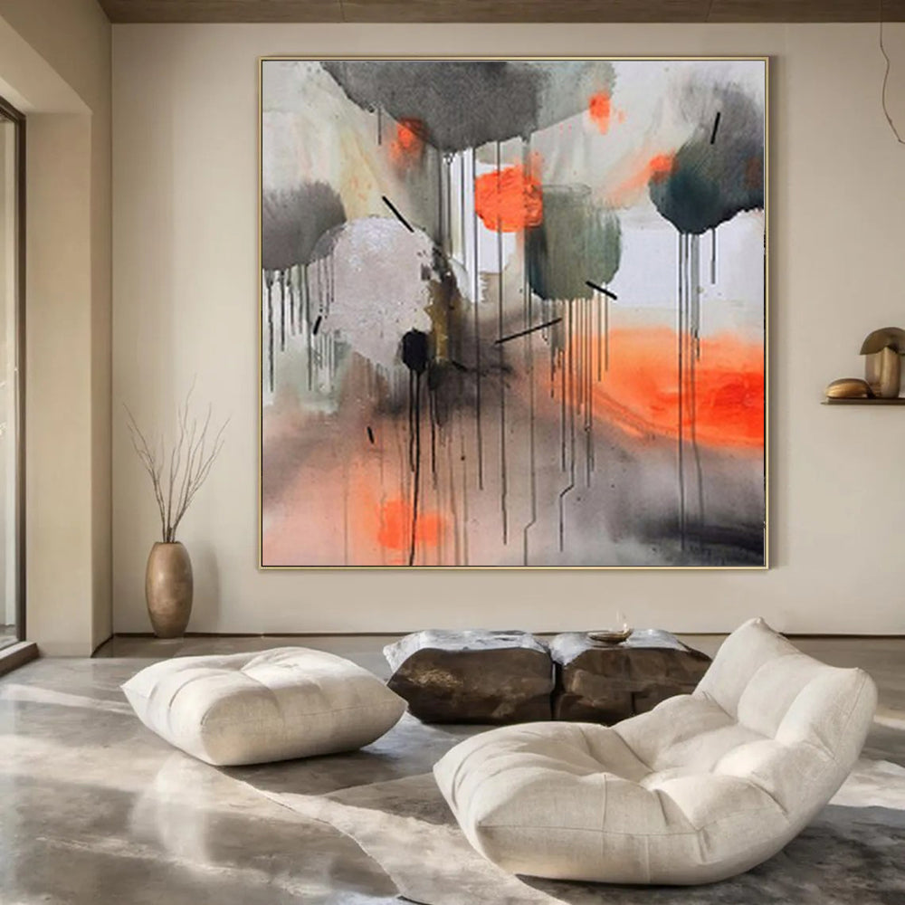 Super-Sized Hand-Painted Modern Abstract Wall Decor for Home Game Rooms