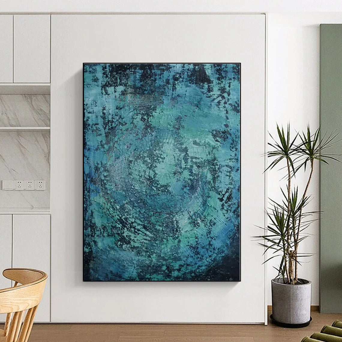 Huge Custom Abstract Art for Bathroom Shower Alcove Wall