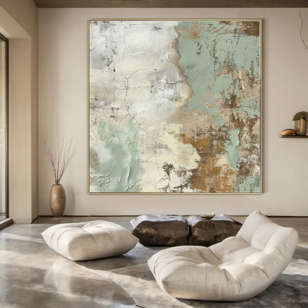 Inspirational Hand-Painted Abstract Canvas for Office Feature Walls