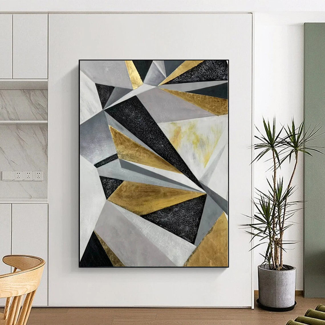 Immense Hand-Painted Abstract Wall Art for Home Craft Room Worktable and Supply Storage Walls
