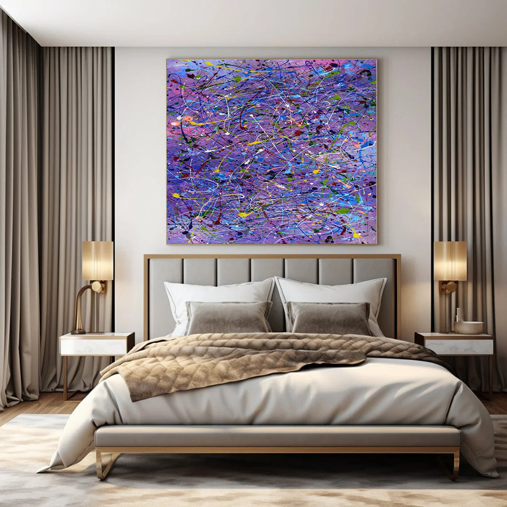 Oversized Custom Hand-Painted Abstract Art for Office Human Resources Areas