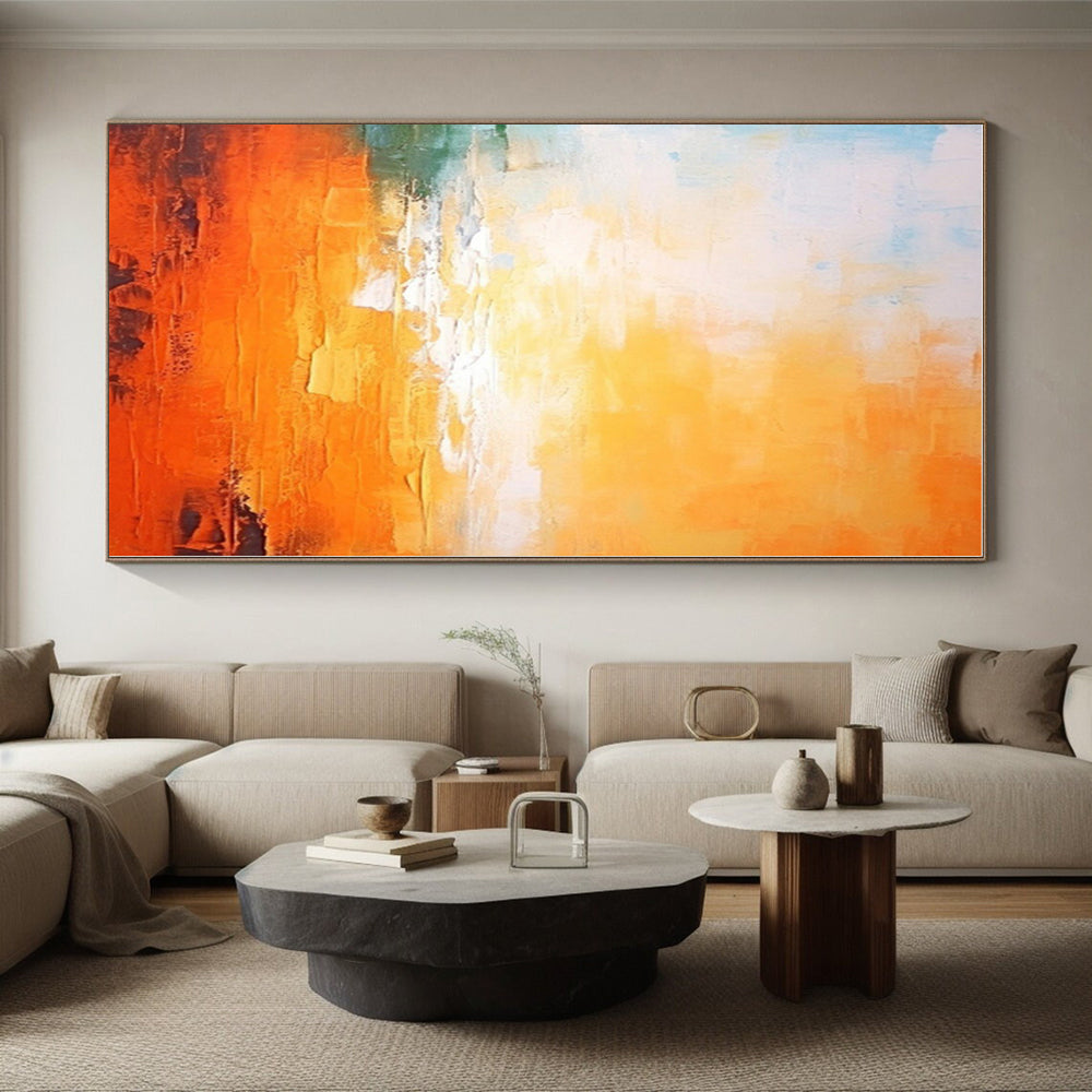 Enormous Made-to-Order Abstract Painting for Mudroom Pet Feeding Station Wall
