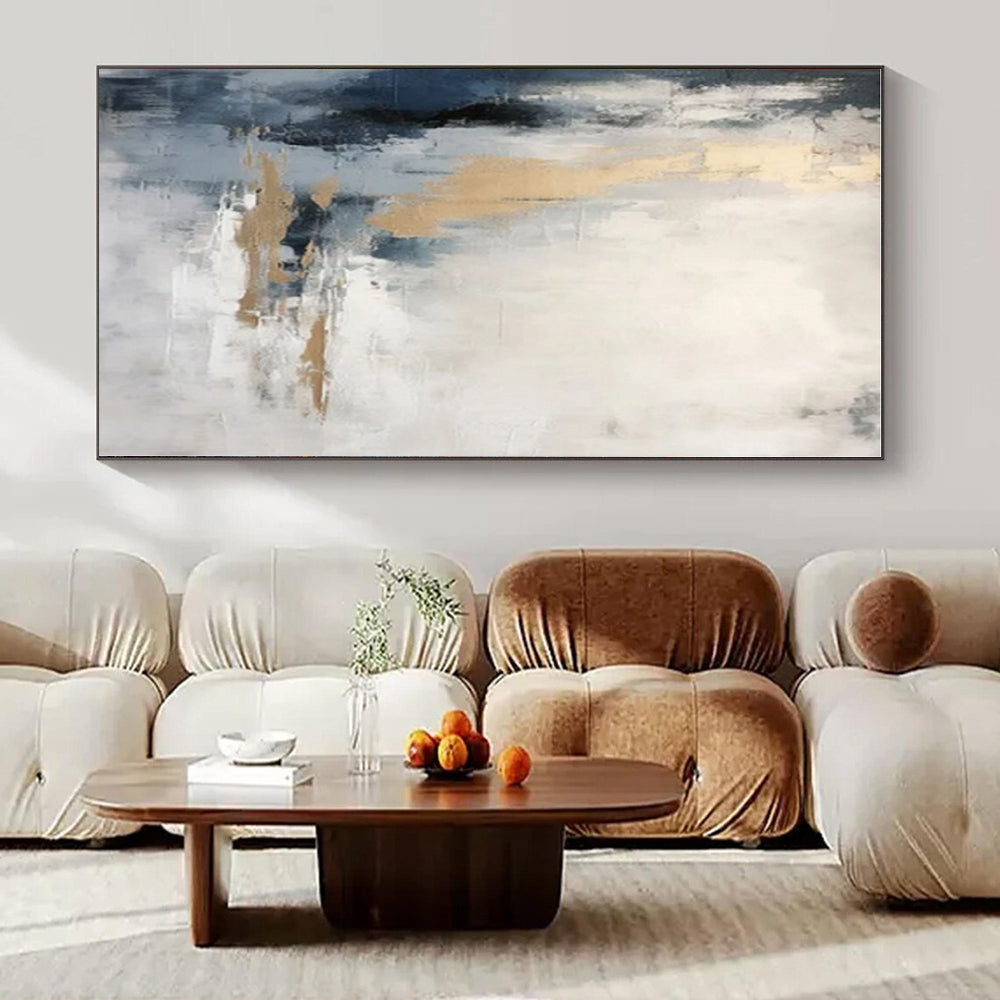 Large-Scale Hand-Painted Abstract Canvas for Office and Living Room