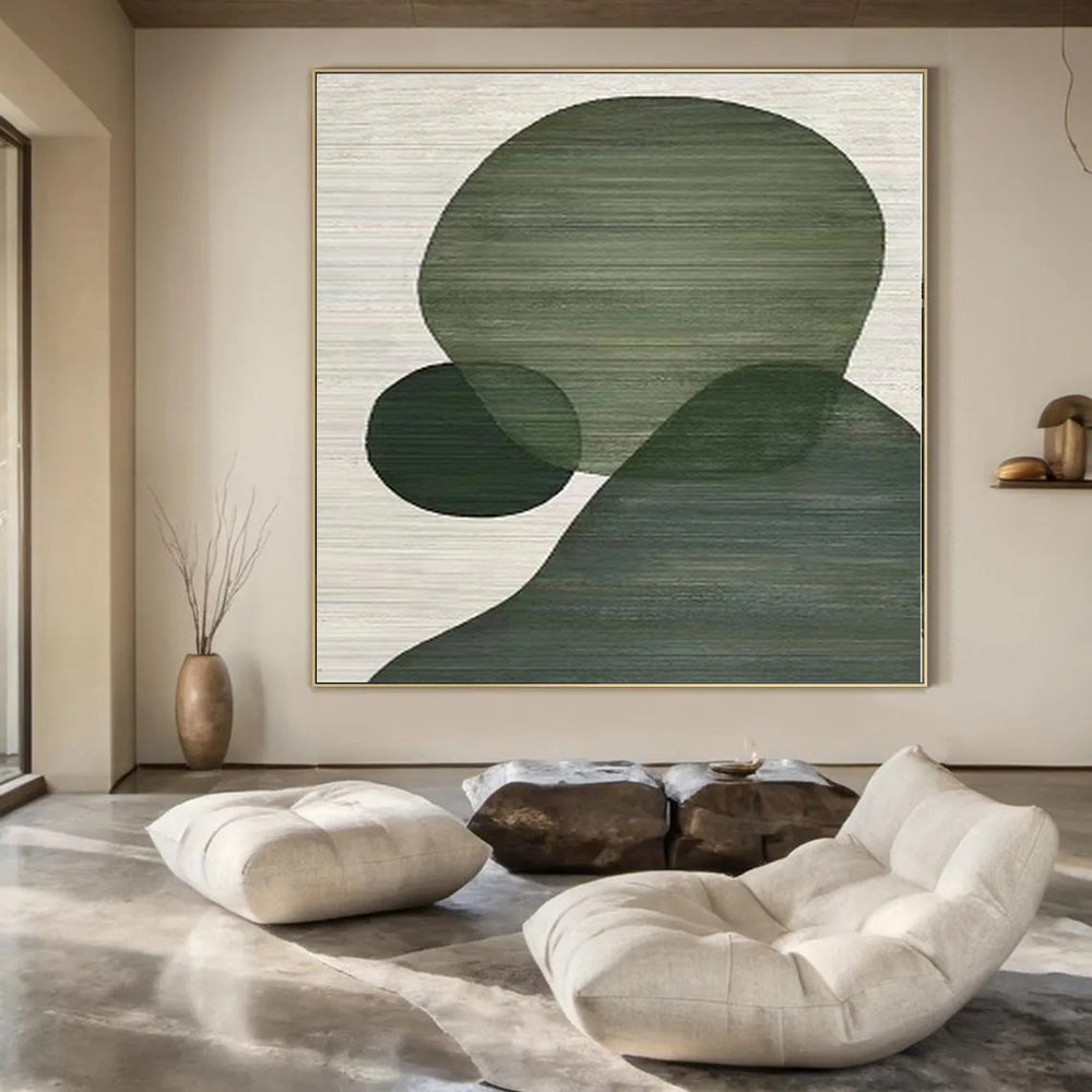 Large Abstract Canvas for Utility Room Interiors - Custom Mixed Media on Linen