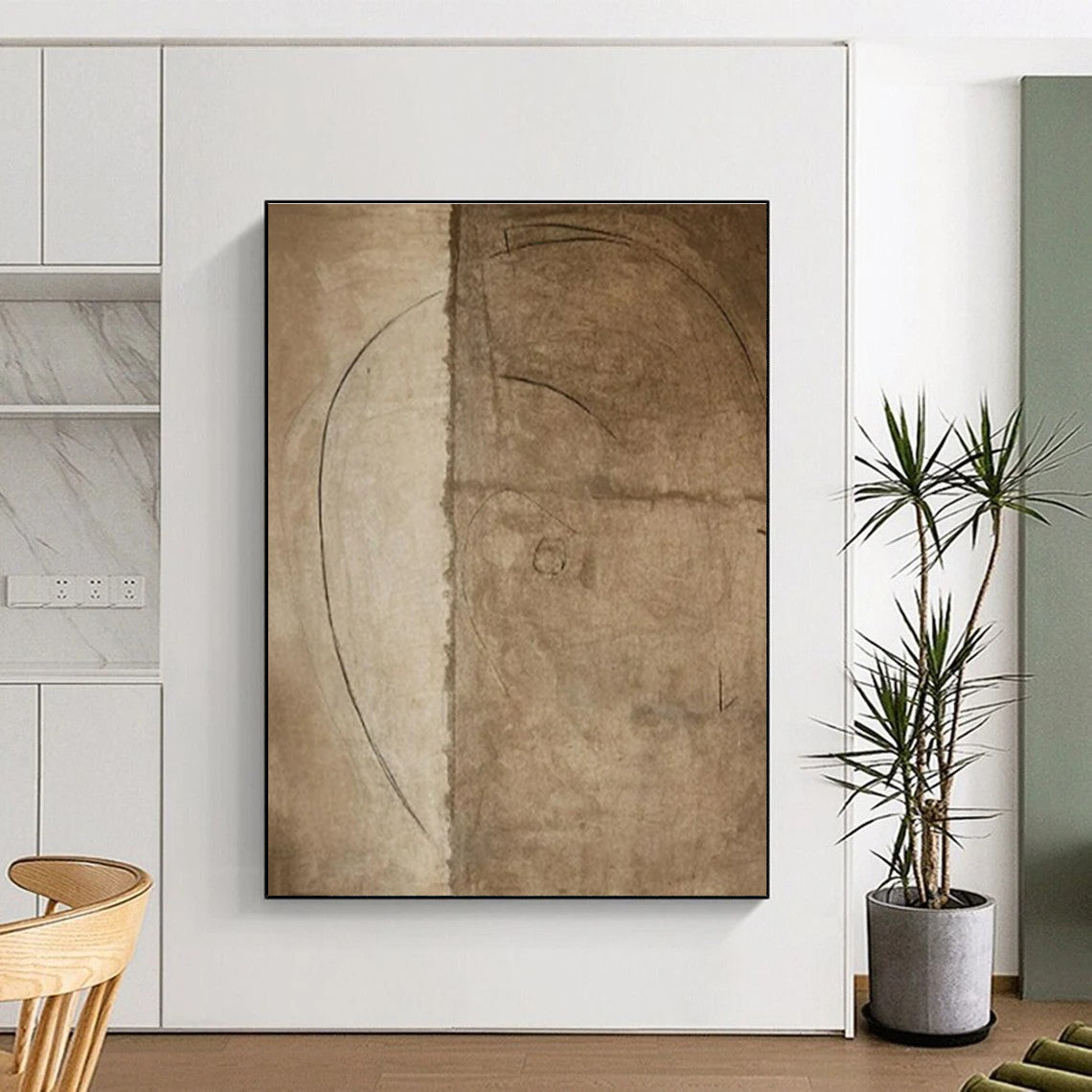 Super-Sized Hand-Painted Abstract Canvas for Pet Grooming Station Wall