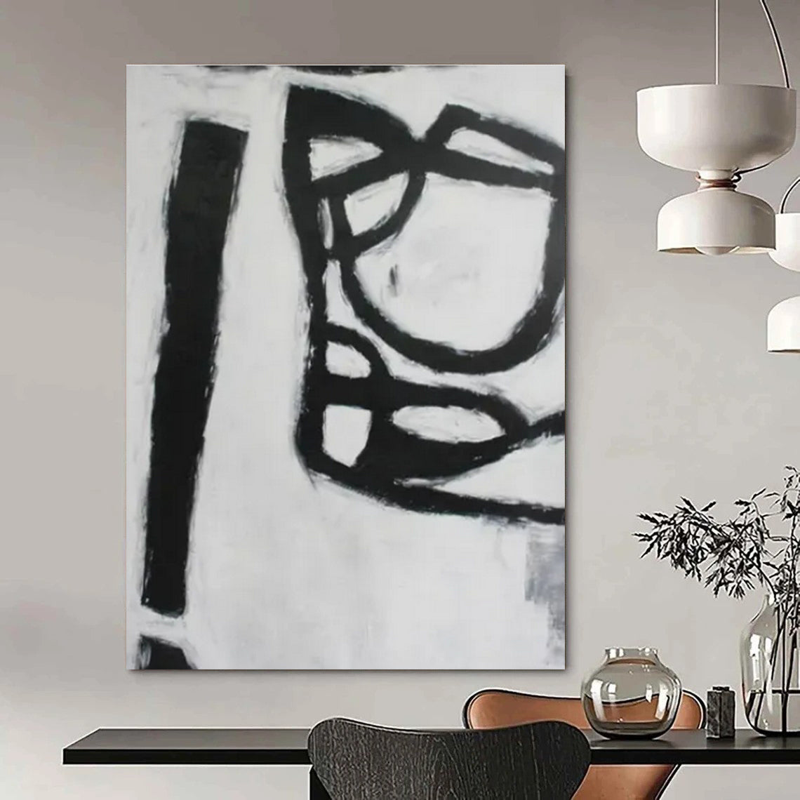 Hand-Painted Bespoke Abstract Canvas for Bedroom & Hotel Guest Rooms