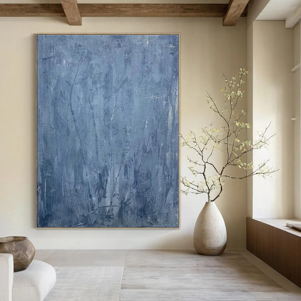 Large Custom Hand-Painted Abstract Mural for Office Sales Departments