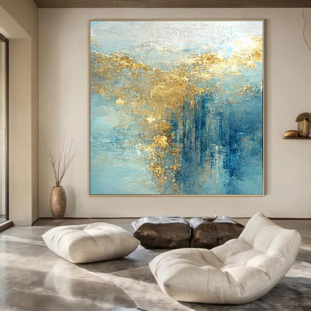 Large Hand-Painted Contemporary Abstract Wall Art for Cozy Home Studies
