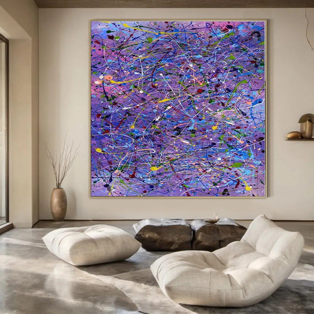 Oversized Custom Hand-Painted Abstract Art for Office Human Resources Areas