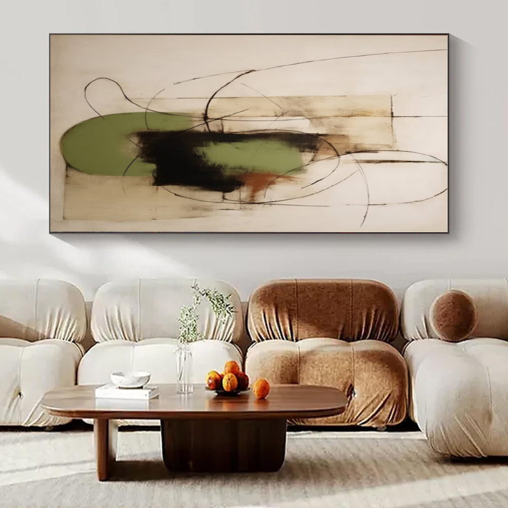 Colossal Hand-Painted Contemporary Abstract Mural for Office Training Halls