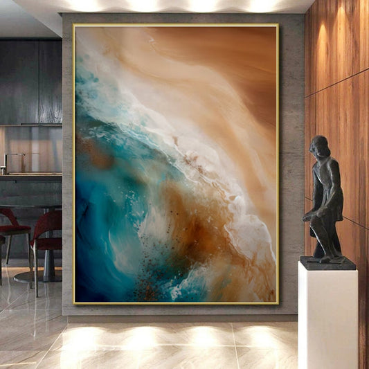 Large-Scale Modern Abstract Canvas for Walk-in Closet Stylish Organization