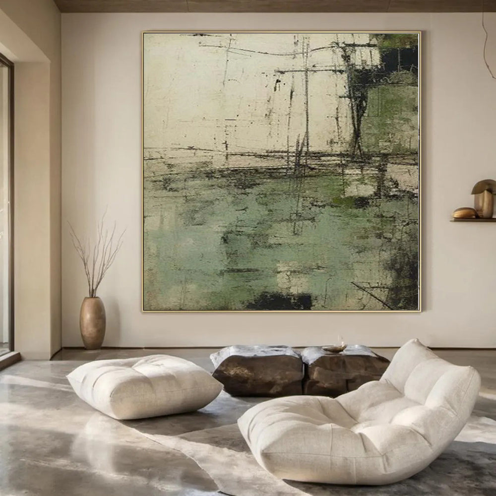 Monumental Abstract Art for Laundry Room Walls - Custom Mixed Media on Canvas