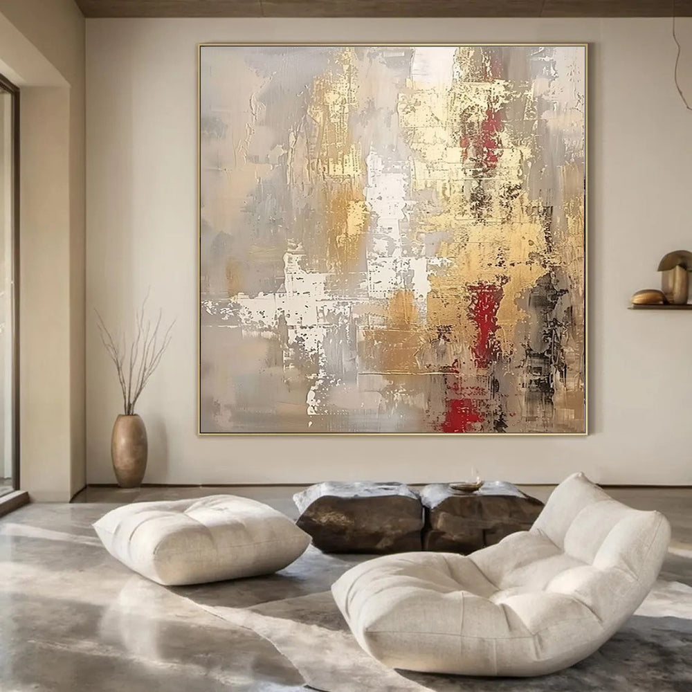 Large-Scale Hand-Painted Contemporary Abstract Mural for Hotel Wellness Centers