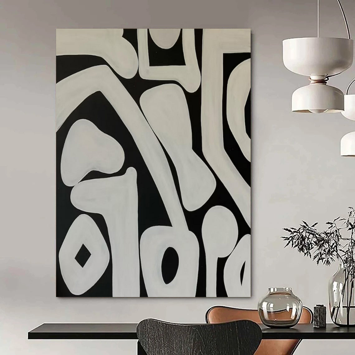 Gigantic Hand-Painted Modern Abstract Canvas for High-End Villa Living Rooms
