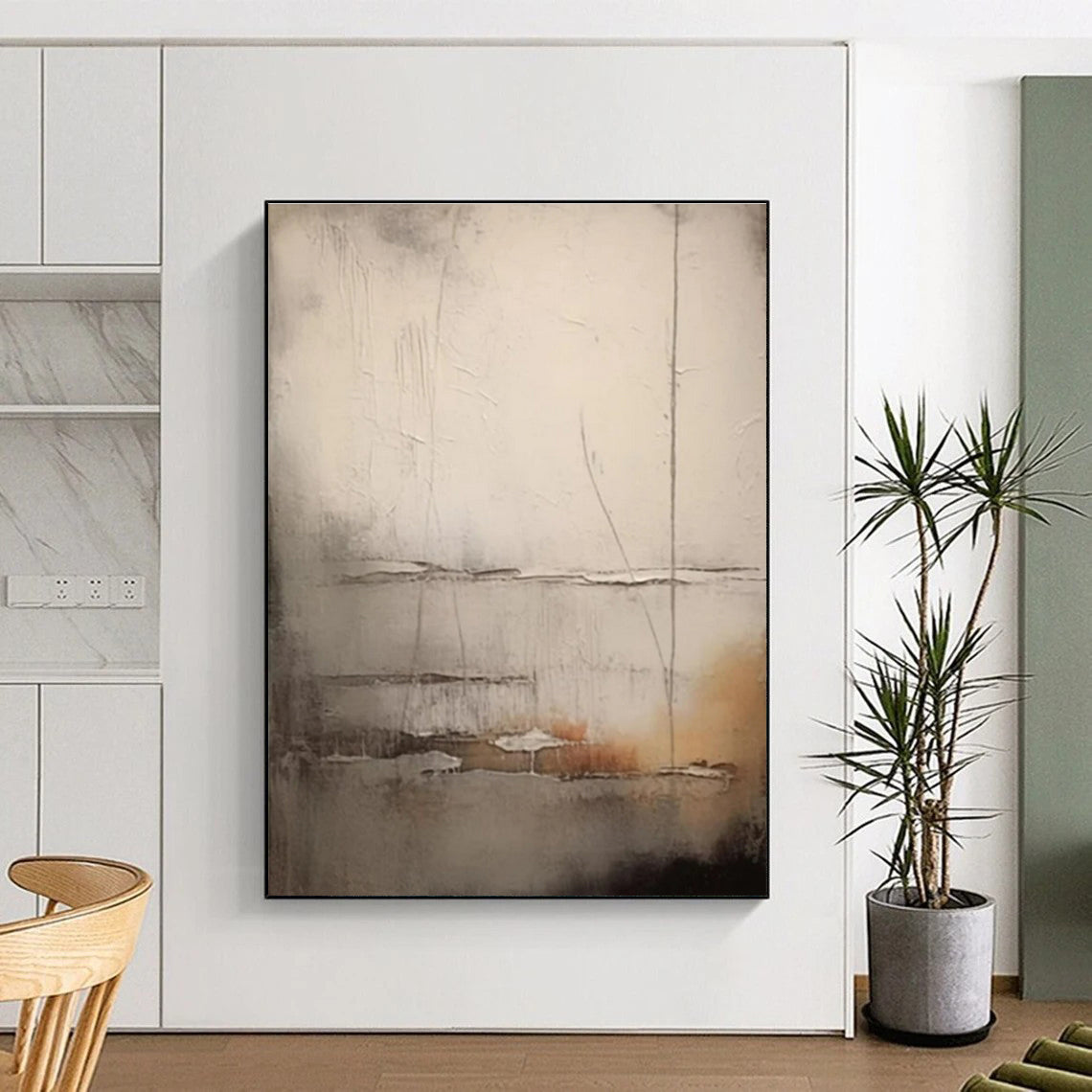 Huge Abstract Painting for Reading Nook Alcove Wall