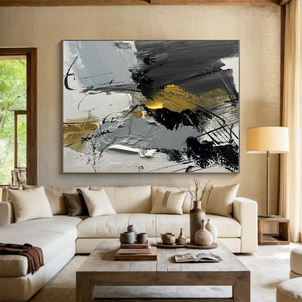 Giant Contemporary Abstract Canvas for Laundry Room Aesthetic Upgrade